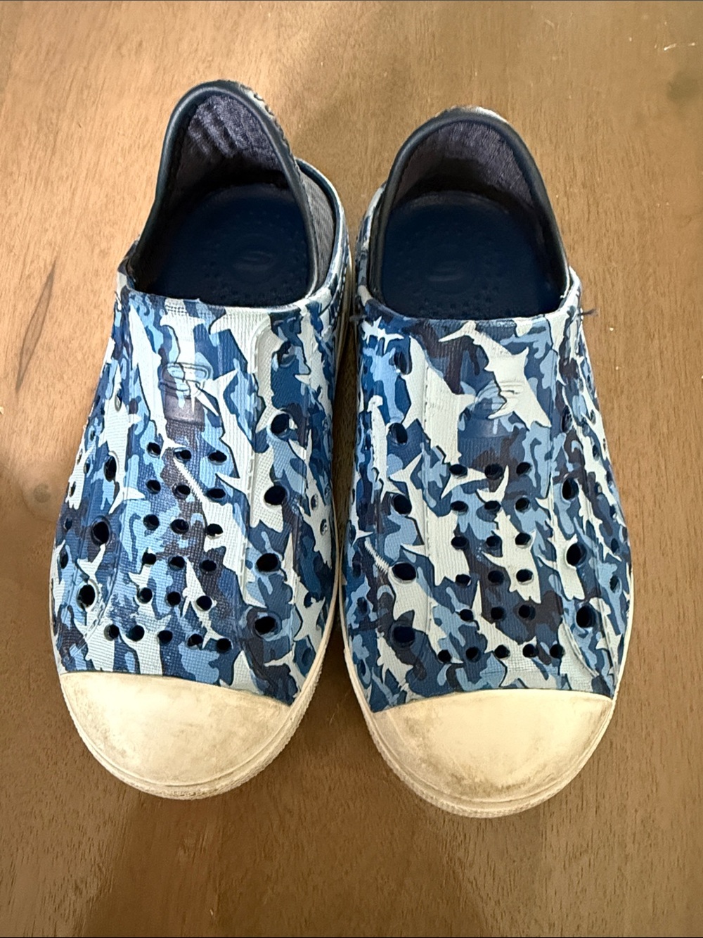 Skechers Navy and Blue Camo Slip-On Shoes
